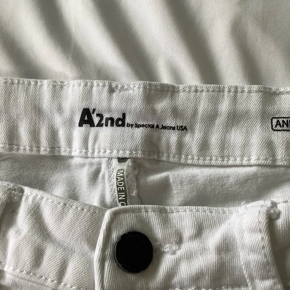 A’2nd by Special A Jeans White Mid Rise Skinny Ankle Jeans Size 7 - Picture 9 of 10